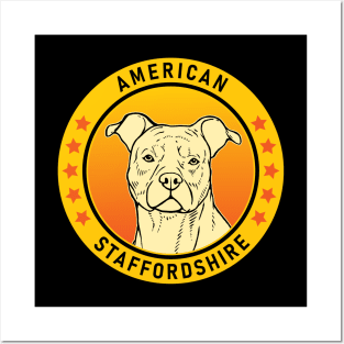 American Staffordshire Terrier Dog Portrait Posters and Art